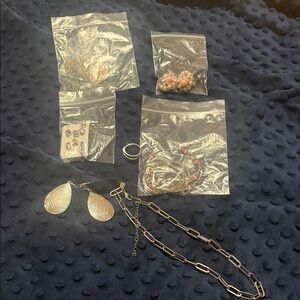 Silver Jewelry Set with Earrings and Necklace